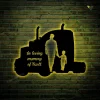 Personalized Trucker Dad And Son Metal Sign With Colorful Led Light, 18 Wheelers Housewarming Plaque