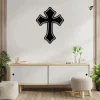 Jesus Cross Metal Sign With Colorful Led Light, Jesus Christ Cross Metal Wall Art, Christianity Metal Art