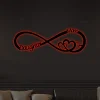 Personalized Name Infinity Heart Metal Sign With Led Lights, Metal Wall Art Hanging, Newlywed Unique Gift, Valentine Gift, Newly Engaged Gifts