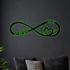 Personalized Name Infinity Heart Metal Sign With Led Lights, Metal Wall Art Hanging, Newlywed Unique Gift, Valentine Gift, Newly Engaged Gifts