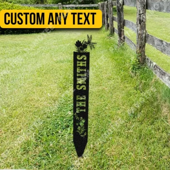 Customized Family Name Metal Yard Sign, Garden Stake, Mother's Day Gift