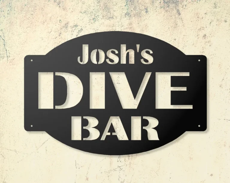 Personalized dive Bar Name Sign, Metal Sign Wall Decor, Metal Sign Outdoor, Indoor