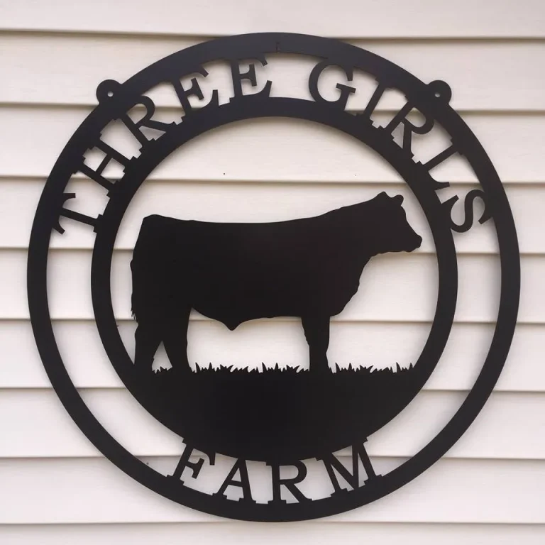 Cattle Brand Metal Farm Sign, Cut Metal Sign, Metal Wall Art, Metal House Sign