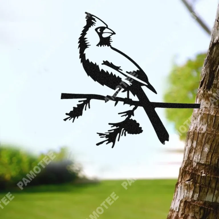 Cardinal Bird Tree Metal Sign, Housewarming Gift, Jesus Metalwork