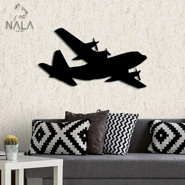 Airplane Wall Decor, Aircraft Wall Hanging Sign, Decorative Metal Artwork, Wall Art For Airplane Lovers