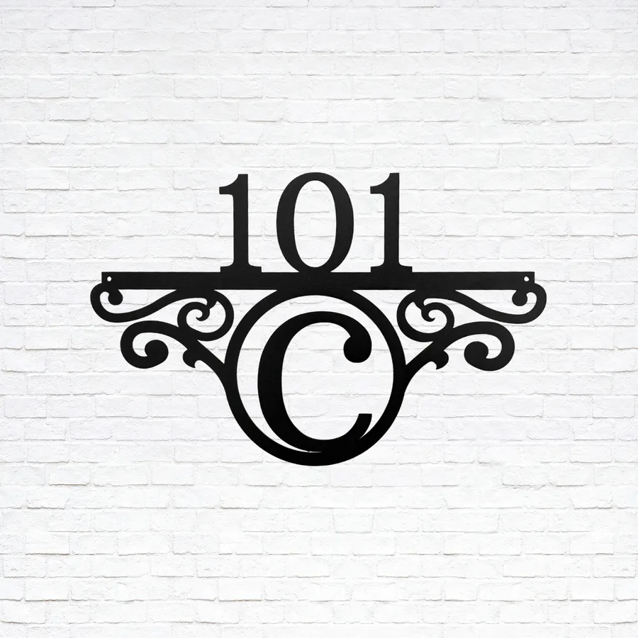 3_12_900x_c62a5adf-633a-4c76-abf6-380d9b4b288c.webp Initial Address Custom Family Name Metal Sign, Personalized Monogram Wall Metal Art