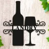 Customized Name Metal Wall Art, Wine Dinning Vintage Metal Sign - Family Gifts Metal Letters For Outdoor Signs