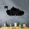 United States Of America Tank Metal Sign, Us Army Veterans Wall Art Decor, Army Wall Hanging, Army Home Decor