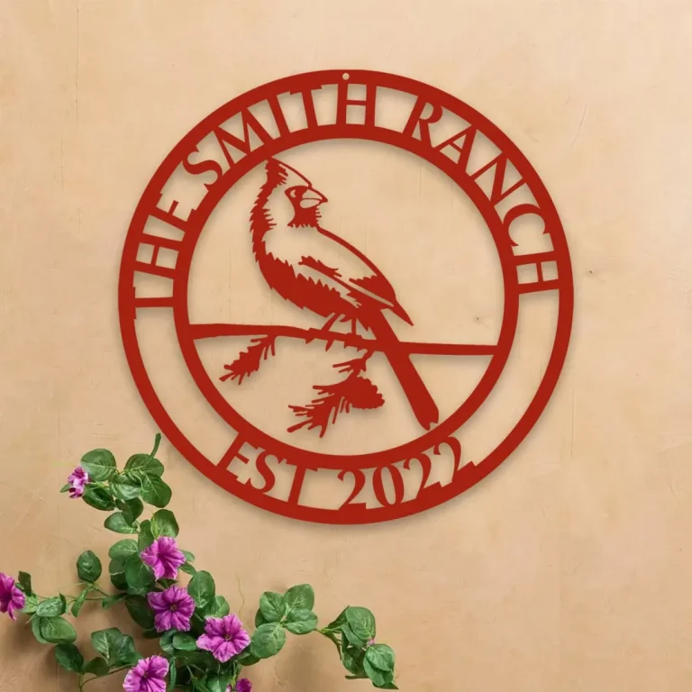 Personalized Cardinal Bird Ranch Metal Sign, Jesus, God Lovers Gift, Home Steel Decor