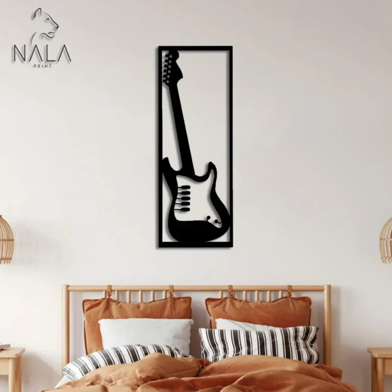 Electric Guitar Metal Sign, Guitar Wall Art Decor, Music Instruments Metal Wall Hanging, Perfect For Guitar Lovers, Music Lovers