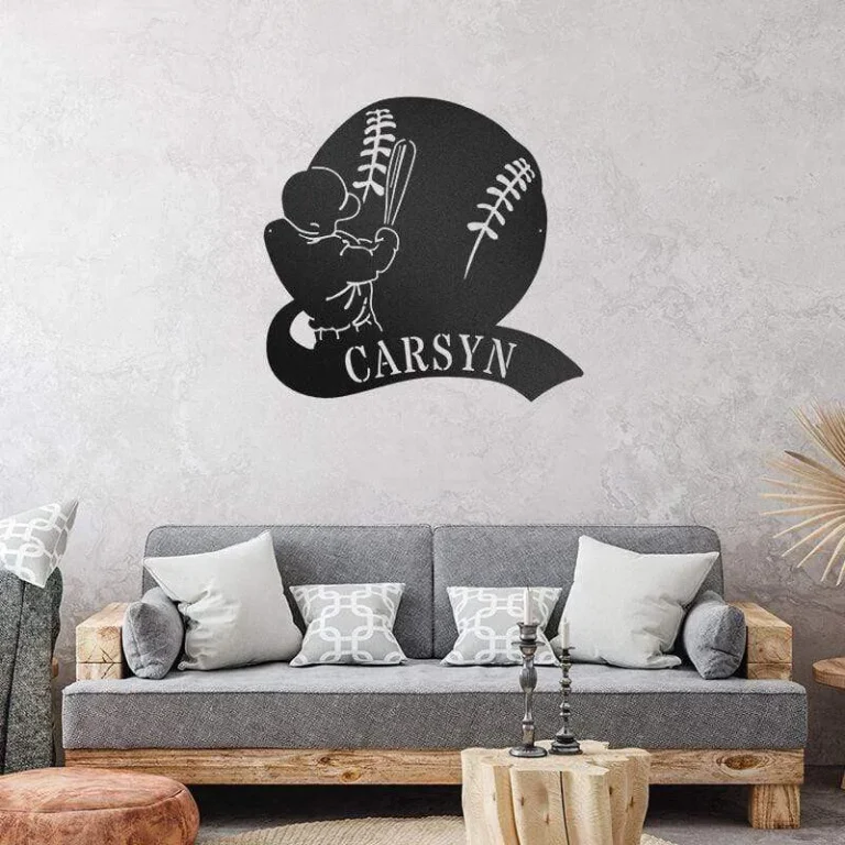 Home Run Monogram Metal Sign Wall Decor, Metal Sign Outdoor, Cut Metal Sign, Metal Sign Art Home Decor