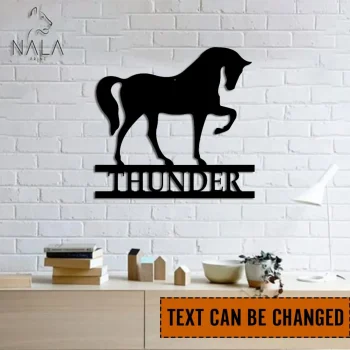 Personalized Horse Metal Sign, Custom Name Wall Art Sign, Horse Metal Wall Hanging, Perfect For Horse Lovers