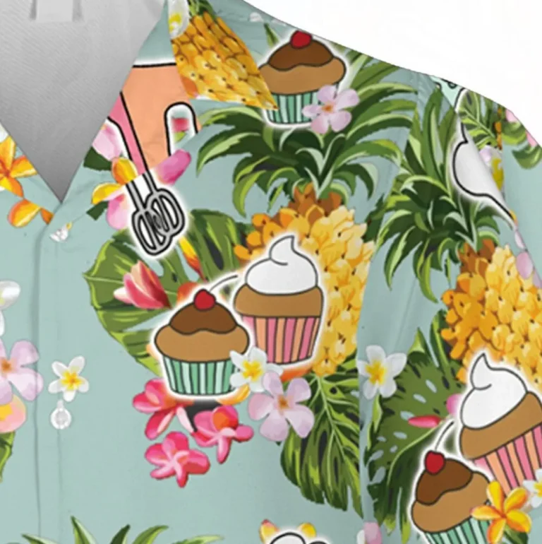 Baker Pineapple And Hibicus Hawaii Shirt, Summer Outfit For Men, Aloha Shirt For Mens, Womens