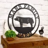 Personalized Pig Farm Metal Sign, Cut Metal Sign, Metal Wall Art, Metal House Sign