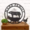 Personalized Pig Farm Metal Sign, Cut Metal Sign, Metal Wall Art, Metal House Sign