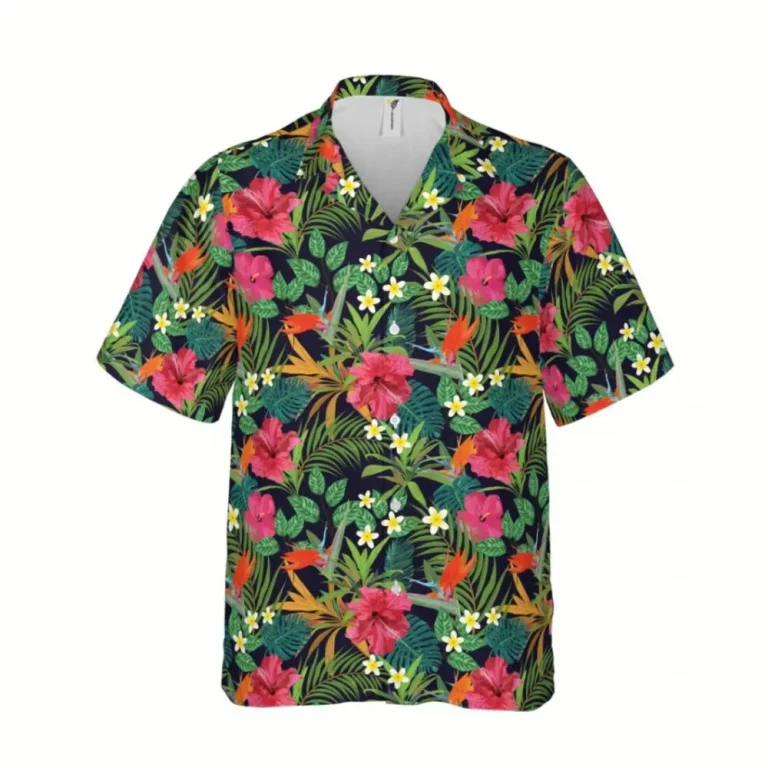 Hibicus Flowers Hawaii Shirt, Vintage Clothing, Aloha Shirt For Mens, Womens