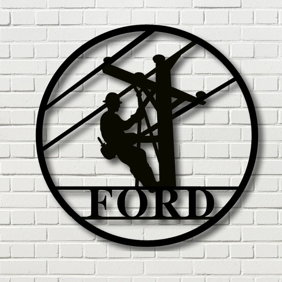 6.4.webp Customized Line Man Metal Wall Art, Electric Man Vintage Metal Sign - Line Man Metal Letters For Outdoor Signs