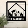 Three Cats Personalized Metal House Sign Cut Metal Sign