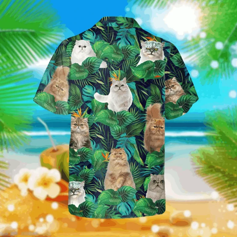 Funny Persian Cats Green Hawaiian Shirt, Kalaha T-shirt, Aloha Shirt For Mens, Womens