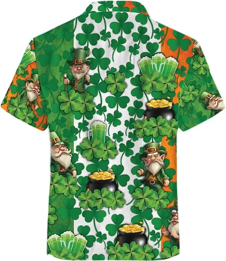 Patrick Day Shamrock Aloha Shirt, St. Patrick's Day Hawaiian Shirt For Men Women, Button Down Summer Beach Shirt, Aloha Shirt