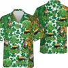Patrick Day Shamrock Aloha Shirt, St. Patrick's Day Hawaiian Shirt For Men Women, Button Down Summer Beach Shirt, Aloha Shirt