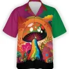 Psychedelic Mushroom Awesome Hawaiian Shirt, Magic Mushroom Shirt, Vintage Aloha Hawaii Shirt, Short Sleeve Button Down Shirt, Summer Shirt