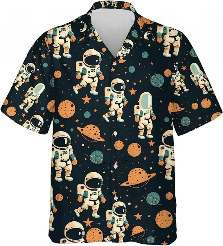 Astronaut In Space Hawaiian Shirt, Astronaut Casual Printed Beach Summer Shirt, Spacecraft Button Vintage Aloha Hawaii Shirt, Best Gift For Men