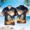 Camping Night Hawaiian Shirt For Men Women, Camping Short Sleeve Shirt, Casual Button Down Shirt, Hawaiian Style Shirts, Gift For Camping Lover