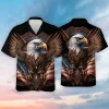 Amazing American Eagle Hawaiian Shirt For Mens, Eagle Patriotic Shirt, Short Sleeve Button Down Hawaiian Shirt, Button Vintage Aloha Hawaii Shirt