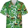 Patrick Day Shamrock Aloha Shirt, St. Patrick's Day Hawaiian Shirt For Men Women, Button Down Summer Beach Shirt, Aloha Shirt