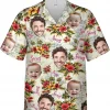 Personalized Photos Hawaiian Shirts Short Sleeve, Tropical Pattern Shirt For Men Women, Custom Face Hawaiian Shirt, Custom Shirt, Vintage Beach Shirt