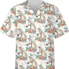 Horse And Flower Button Down Hawaiian Shirt, Horse Shirt, Short Sleeve Hawaiian Shirt, Summer Beach Shirt, Casual Print Summer Shirt, Aloha Shirt