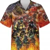 Vintage American Firefighter Hawaiian Shirt, Firefighter Button Vintage Aloha Hawaii Shirt, Casual Printed Summer Beach Shirt, Gift For Fireman