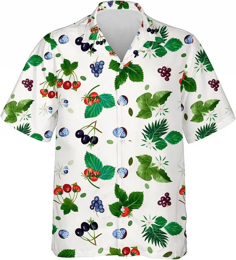 Berry Fruits Hawaiian Shirt For Men Women, Hawaiian Casual Button Down Shirt, Family Hawaiian Beach Shirt, Short Sleeve Summer Aloha Beach Shirt