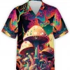 Magic Mushroom Vintage Hawaiian Shirt For Men, Mushroom Casual Button Down Short Sleeve Shirt, Summer Aloha Shirt, Hawaiian Style Shirt