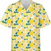 Vintage Lemon Hawaiian Shirt, Tropical Citrus Fruits Button Down Hawaiian Shirt, Casual Printed Beach Summer Shirt, Summer Beach Shirt, Aloha Shirt