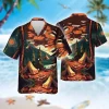 Vintage Camping Hawaiian Shirt, Camping Casual Printed Beach Summer Shirt, Camping Lovers Gift, Short Sleeve Hawaiian Shirt, Family Aloha Shirts