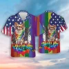 American Chichihua Rainbow Pride Hawaiian Shirt, Pride Month Shirt, Summer Aloha Shirt, Lgbtq+ Shirt, Gay Pride Shirt, Lesbien Shirt