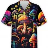 Mushroom Hawaiian Aloha Shirt For Men Women, Mushroom Summer Beach Shirt, Short Sleeve Hawaiian Shirt, Casual Button Down Shirt