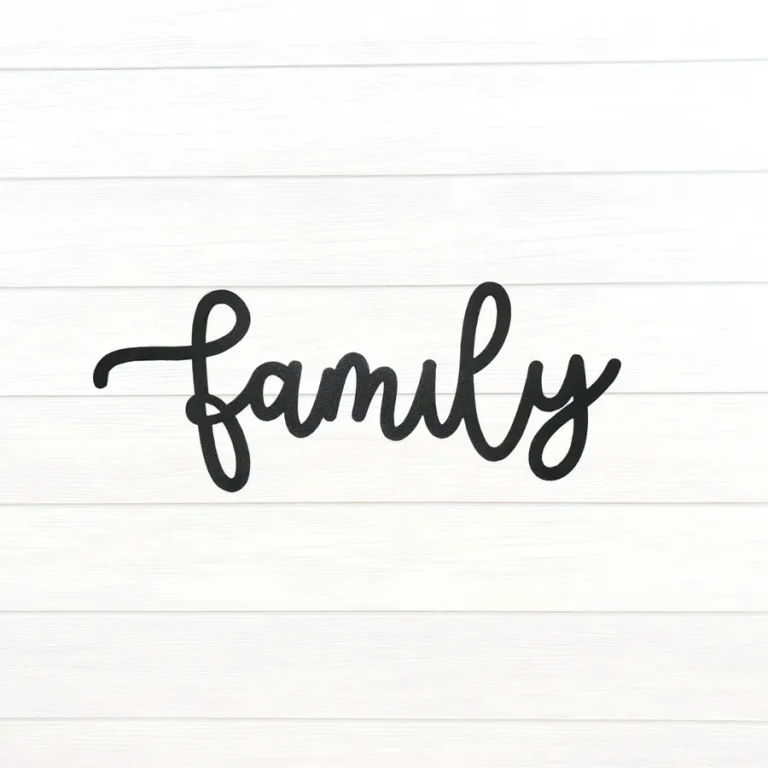 Cursive Family Sign Art Wall Decor, Cut Wall Hanging, Home Decoration, Home Gift