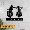 Personalized Brothers Bicycle Metal Sign, Custom Name Motor Friends Design Wall Art, Wall Hanging Decor Gift For Friends
