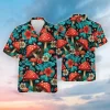 Mushroom And Flower Hawaiian Shirt, Mushroom Button Vintage Aloha Hawaii Shirt, Casual Printed Beach Summer Shirt, Family Aloha Shirt