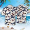 Blue And Red Stars And Stripes Horse Hawaiian Shirt, American Horse Shirt, Independence Day Shirt, Family Aloha Shirt, Summer Beach Shirt