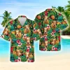 Pineapple And Hibiscus Cow Hawaiian Shirts, Cow Cattle Tropical Beach Shirt, Family Hawaiian Beach Shirt, Short Sleeve Button Down Hawaiian Shirt