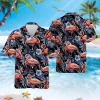 Hibiscus Flower And Flamingo Hawaiian Aloha Shirt, Flamingo Tropical Pattern Shirt, Casual Printed Beach Summer Shirt, Family Aloha Shirts