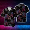 Neon Astronaut And The Galaxy Hawaiian Shirt, Astronaut Casual Button Down Short Sleeve Shirt, Vintage Hawaii Beach Shirt, Summer Aloha Shirt