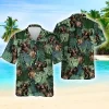 Bigfoot Playing Drum Tropical Pattern Hawaiian Shirt, Bigfoot Shirt, Tropical Summer Beach Aloha Button Down Short Sleeve Mens Hawaiian, Drummers Gift