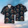 Mushroom Awesome Hawaiian Shirt For Men Women, Mushroom Summer Aloha Shirt, Casual Button Down Short Sleeve Shirt, Vintage Beach Shirt