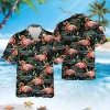 Flamingo Tropical Pattern Shirt For Men Women, Flamingo Hawaiian Shirt, Summer Beach Shirt, Summer Vacation Hawaiian Shirt, Tropical Summer Shirt