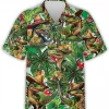 Mexican T-rex Tropical Pattern Hawaiian Shirts, Dinosaur Tropical Beach Shirt, Casual Printed Beach Summer Shirt, Aloha Shirt, Hawaiian Style Shirts